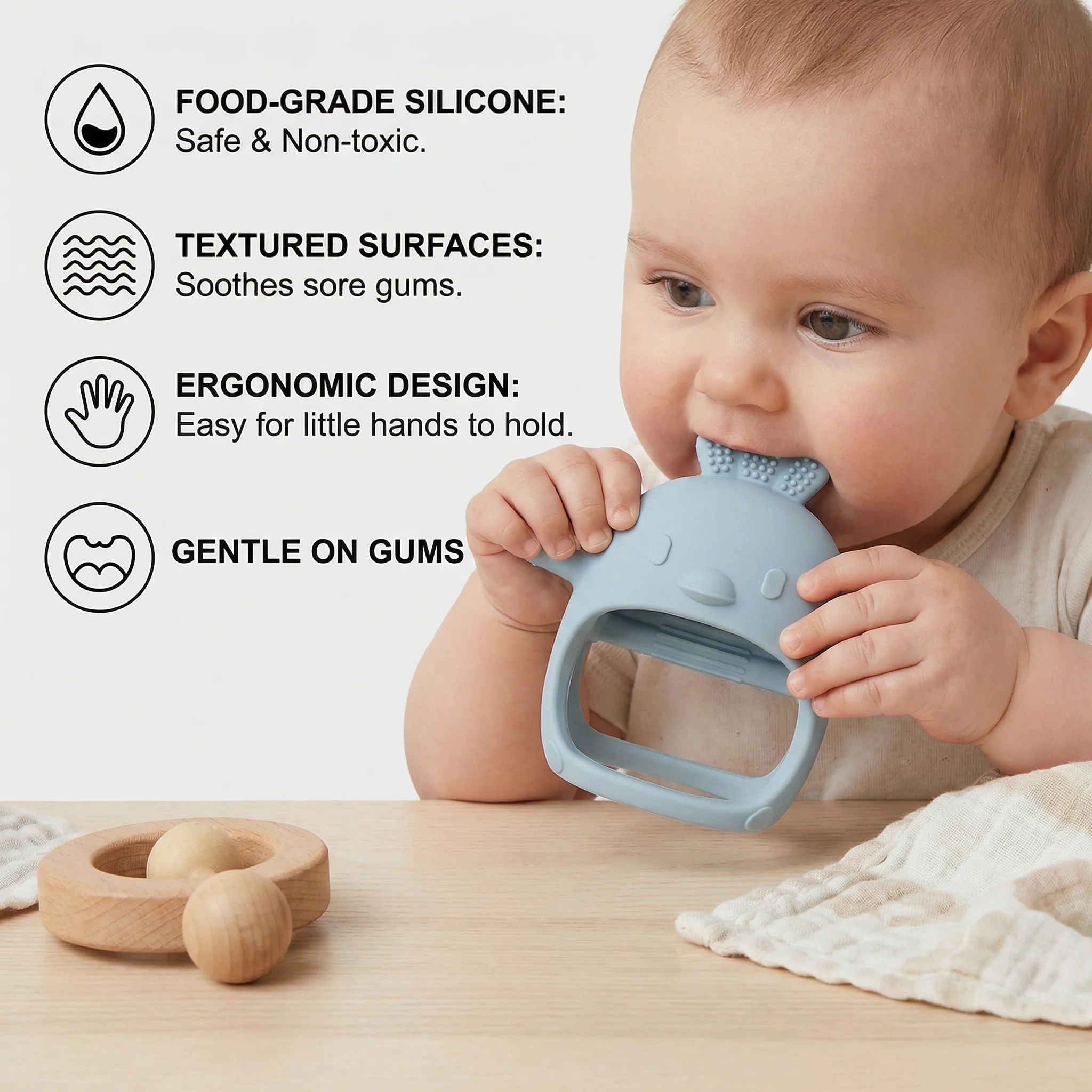 Baby Chick Silicone Teether – Gentle Food-Grade Soothing Toy - Image 3