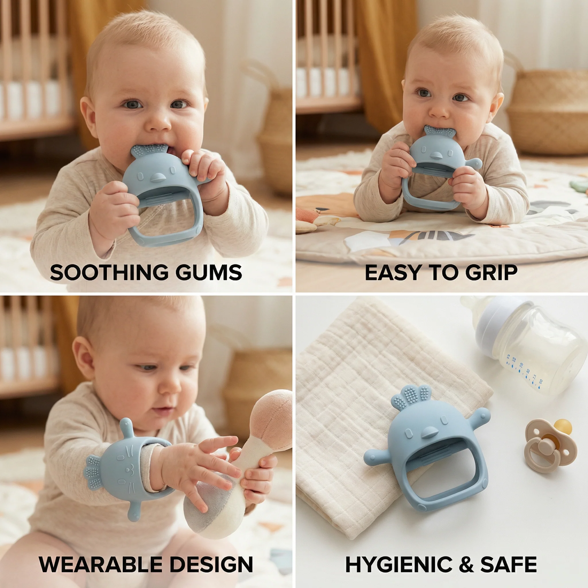 Baby Chick Silicone Teether – Gentle Food-Grade Soothing Toy - Image 4