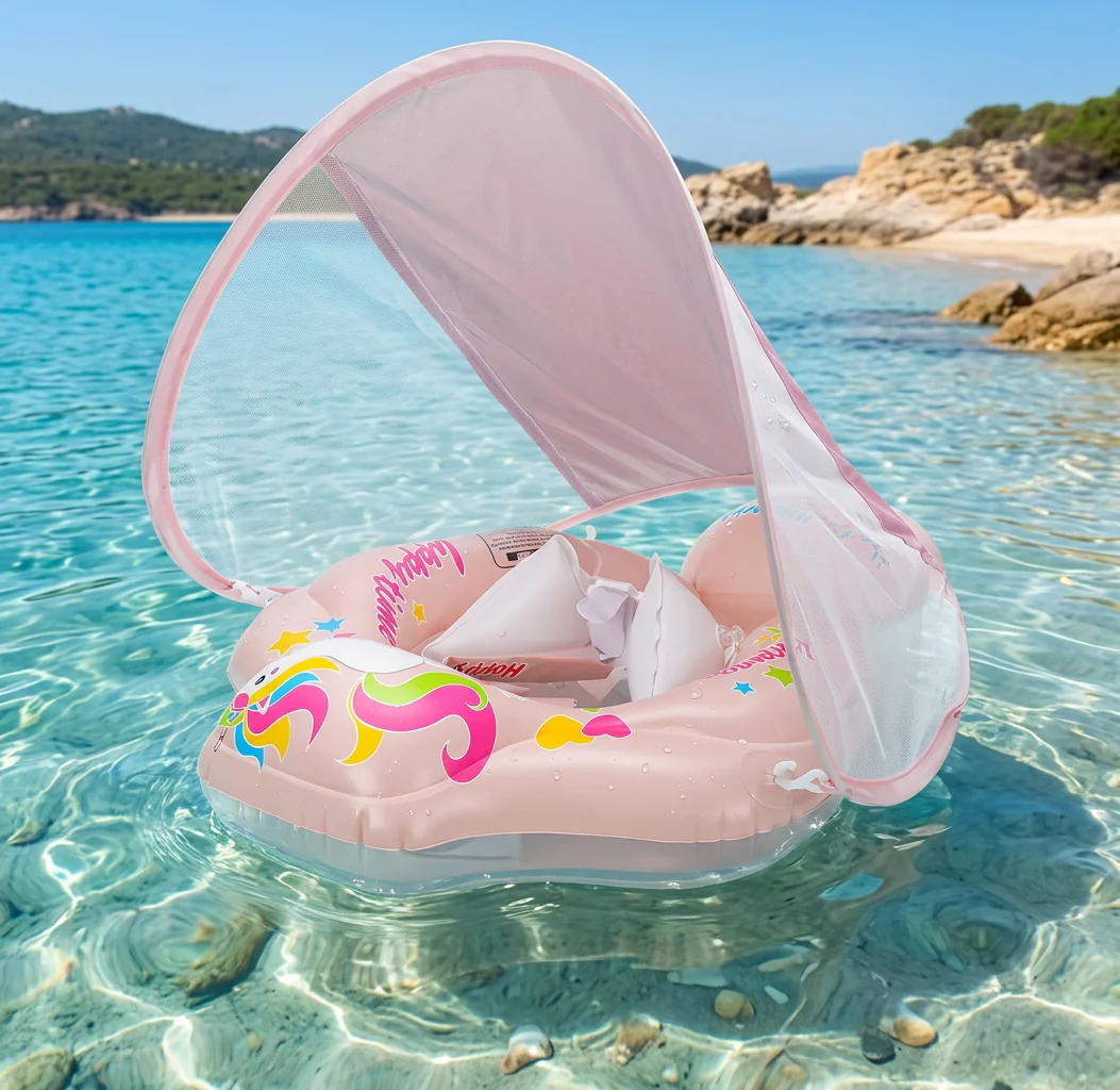 Baby Swim Float with Sun Canopy & Safety Seat – Inflatable Pool Float for Babies - Image 6