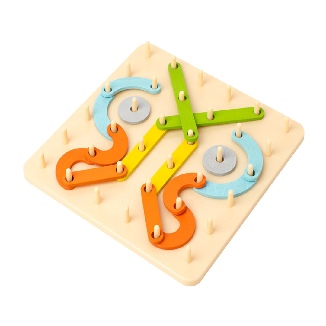 Creative Montessori wooden nail puzzle toy - Image 2