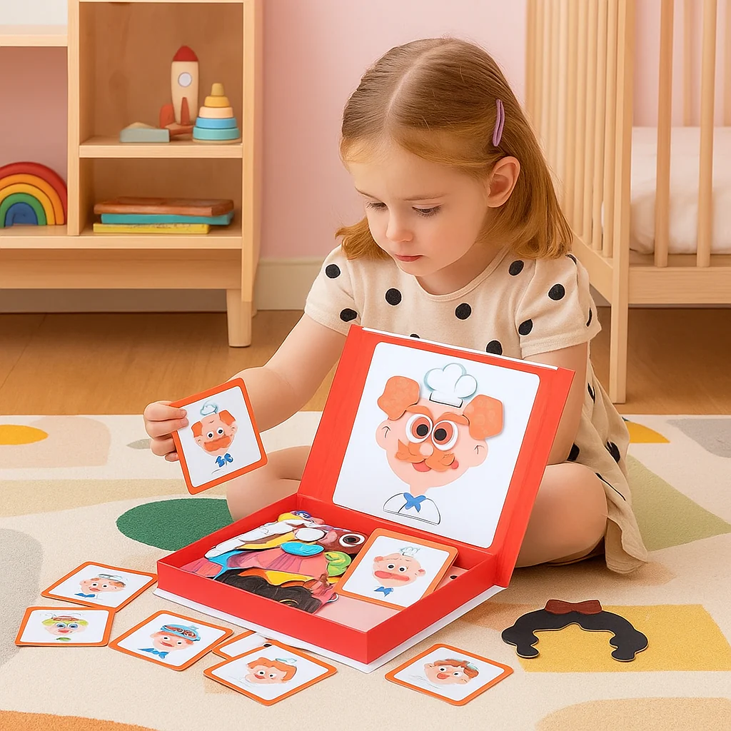 Educational facial expression learning puzzle for children
