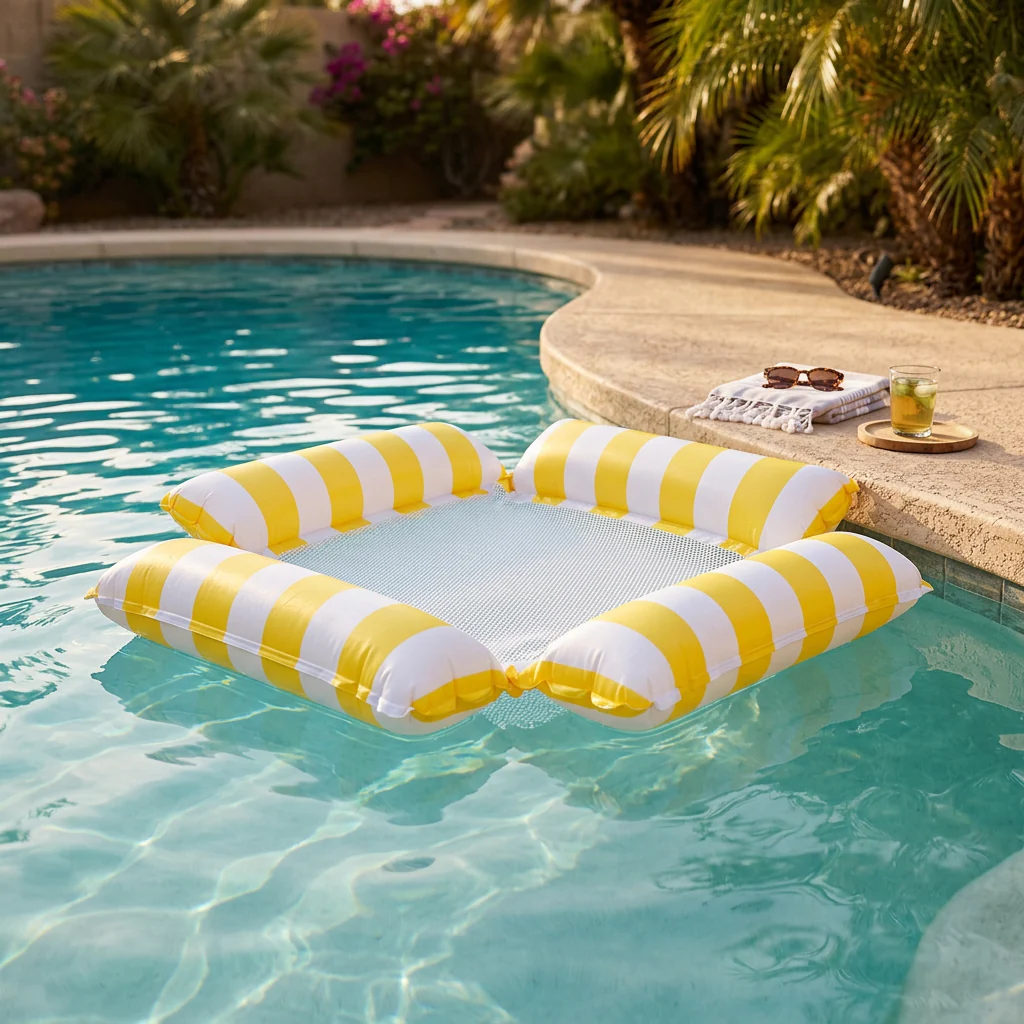 Inflatable water mat with mesh surface – comfortable pool and sun lounger - Image 8