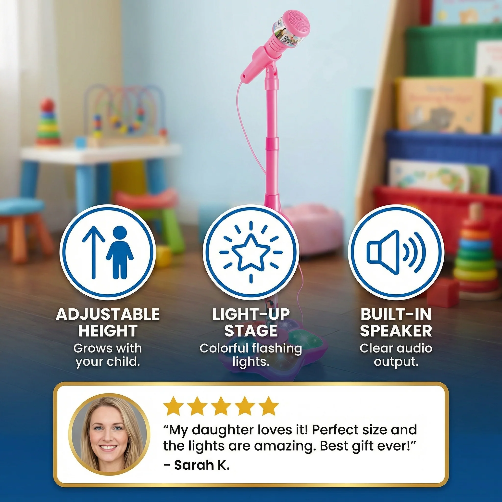 Kids Karaoke Machine with Microphone Stand – Singing Fun Set - Image 2