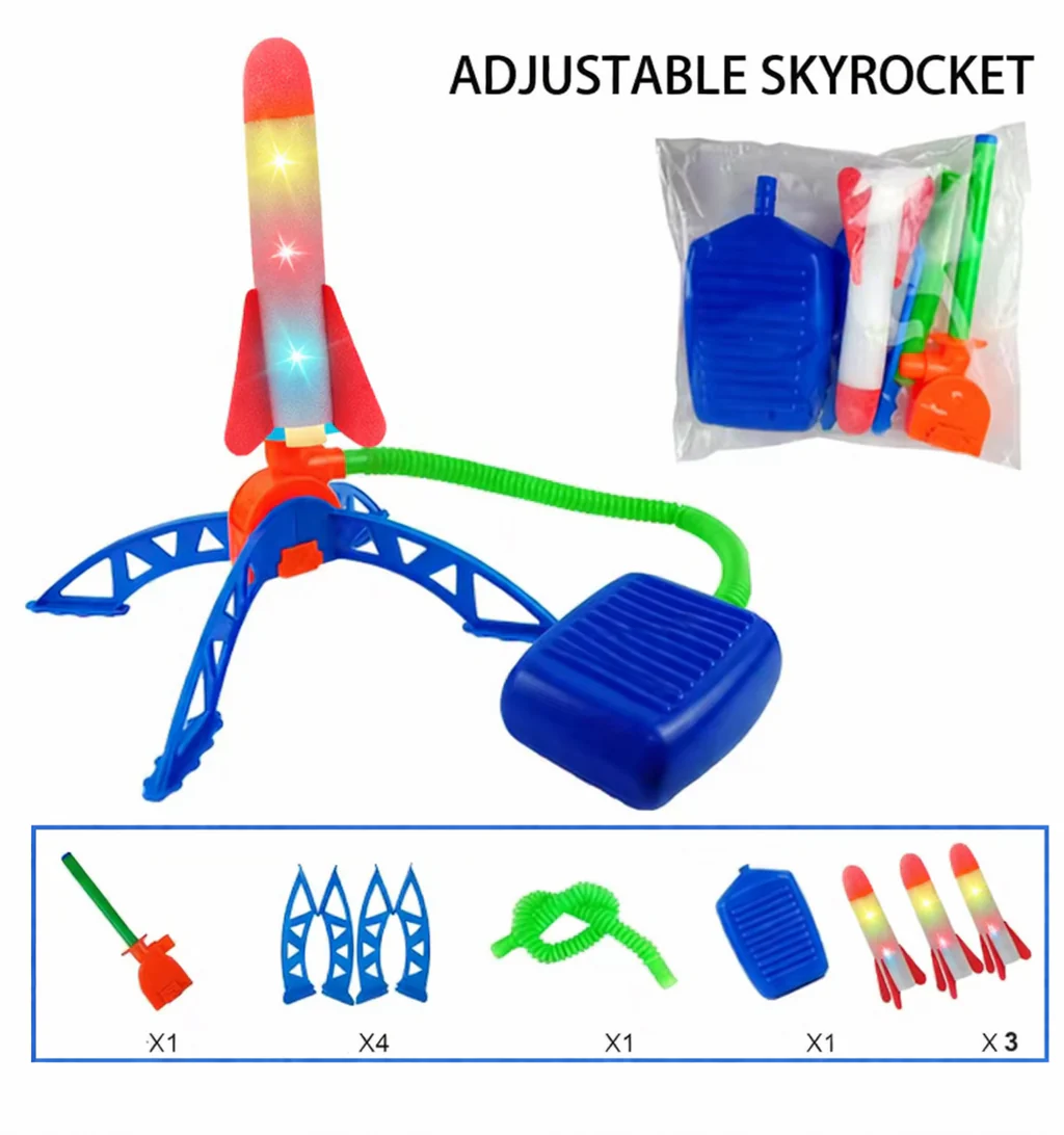 Kids Rocket Launcher with Foot Pump – Lightning Air-Powered Outdoor Toy - Image 5