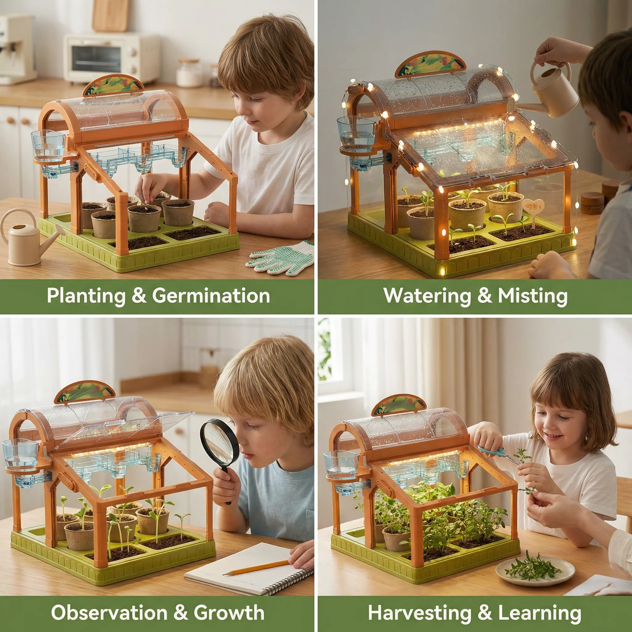 Acrylic Kids Greenhouse – Indoor Plant Growing Kit for Learning & Fun - Image 4
