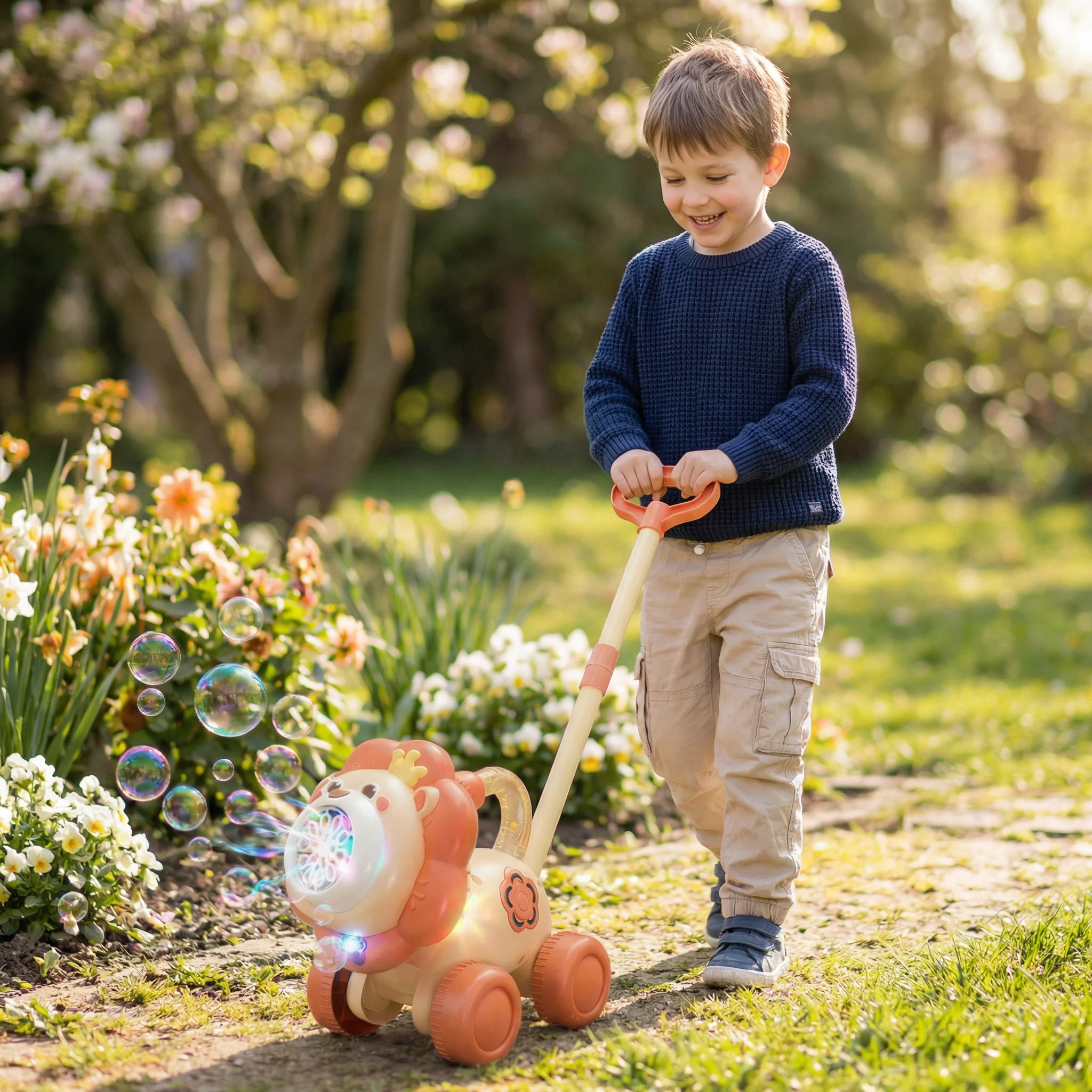 Light-Up Bubble Push Toy – Bubble Blowing Walker for Kids - Image 9