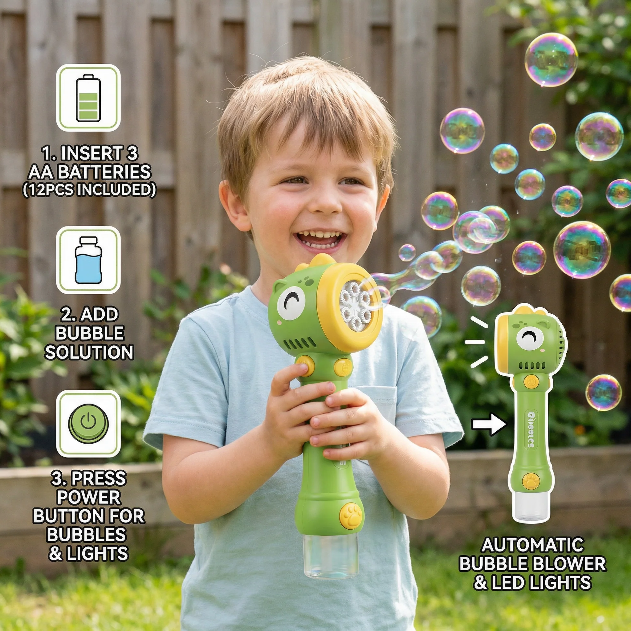 Light-Up Bubble Wand for Kids – Automatic Bubble Maker - Image 3