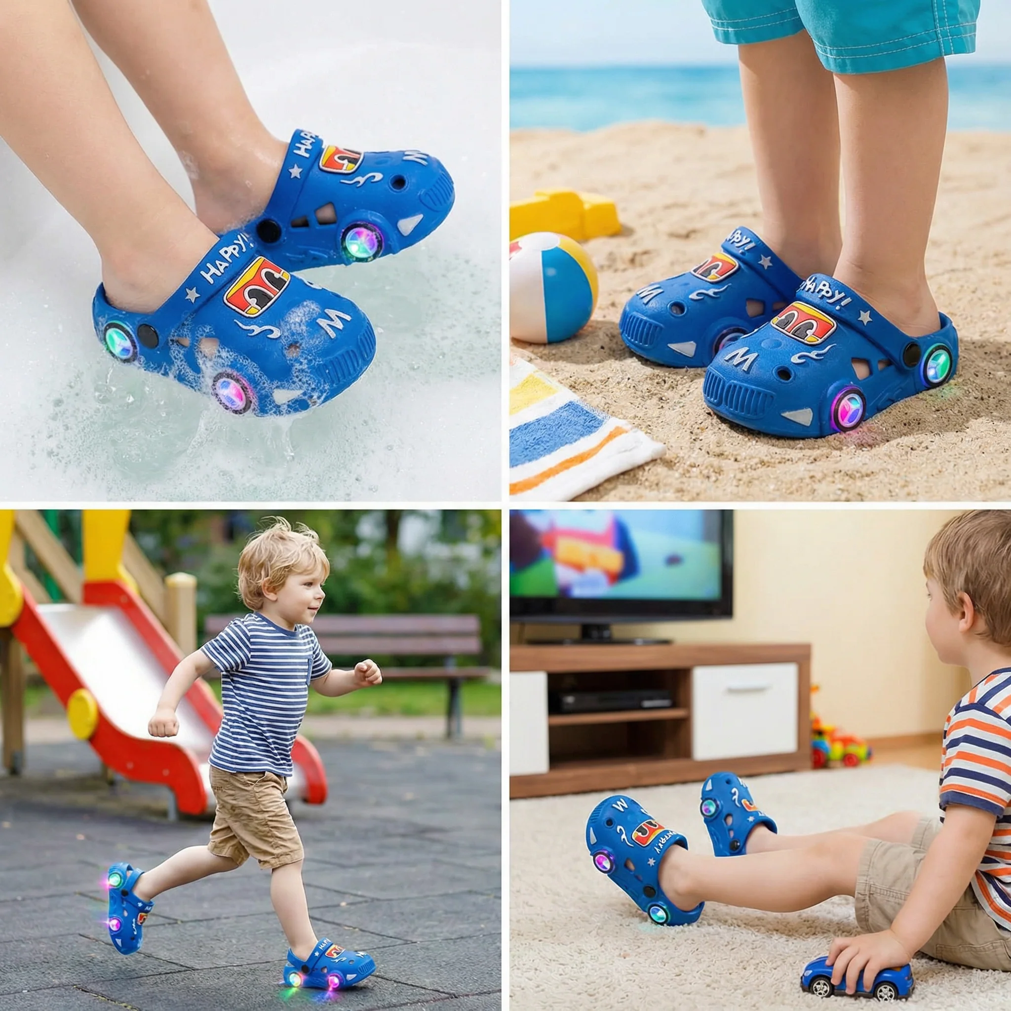 Light-Up Car Kids Slides – Non-Slip Bath Slippers - Image 5
