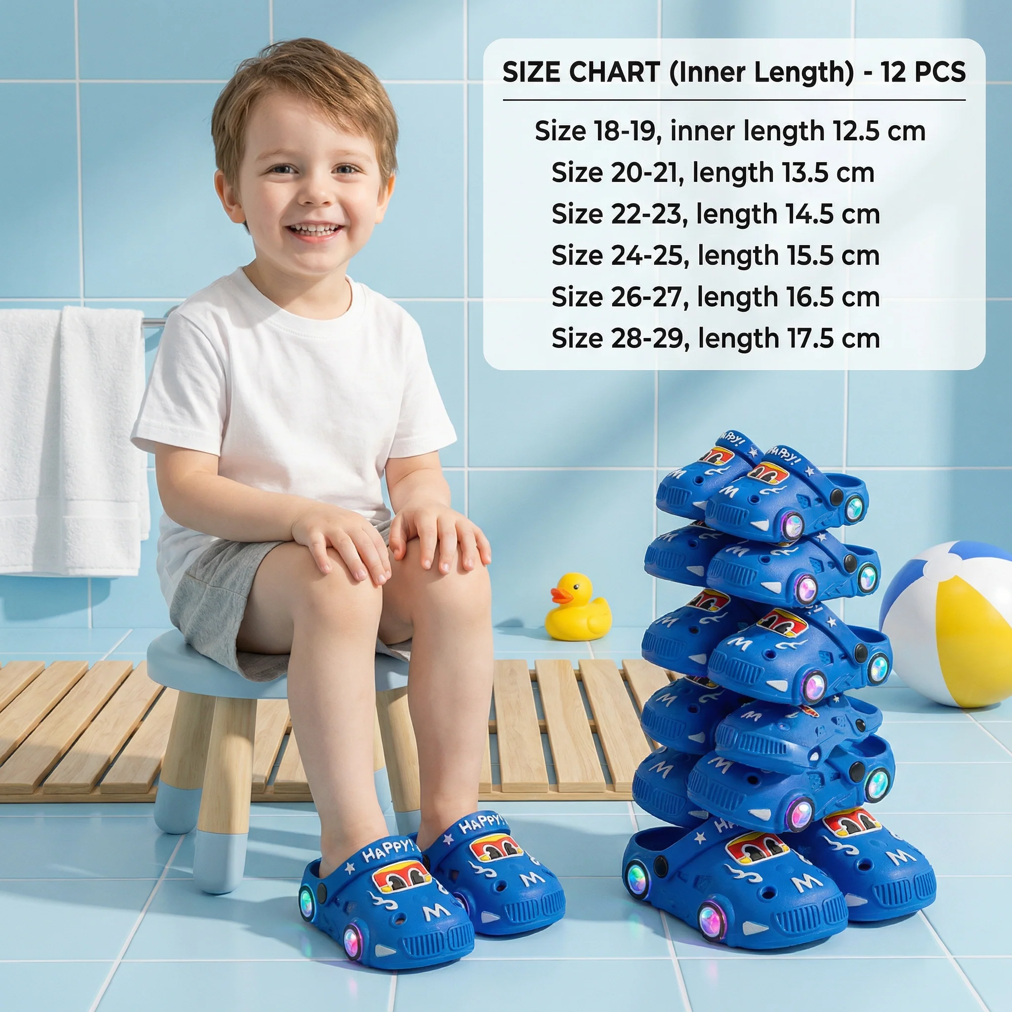 Light-Up Car Kids Slides – Non-Slip Bath Slippers - Image 6