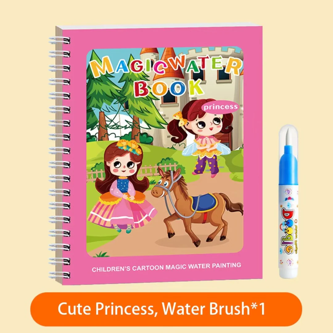 Magic Self Erasing Water Painting Book Set with Water Brush - Image 11