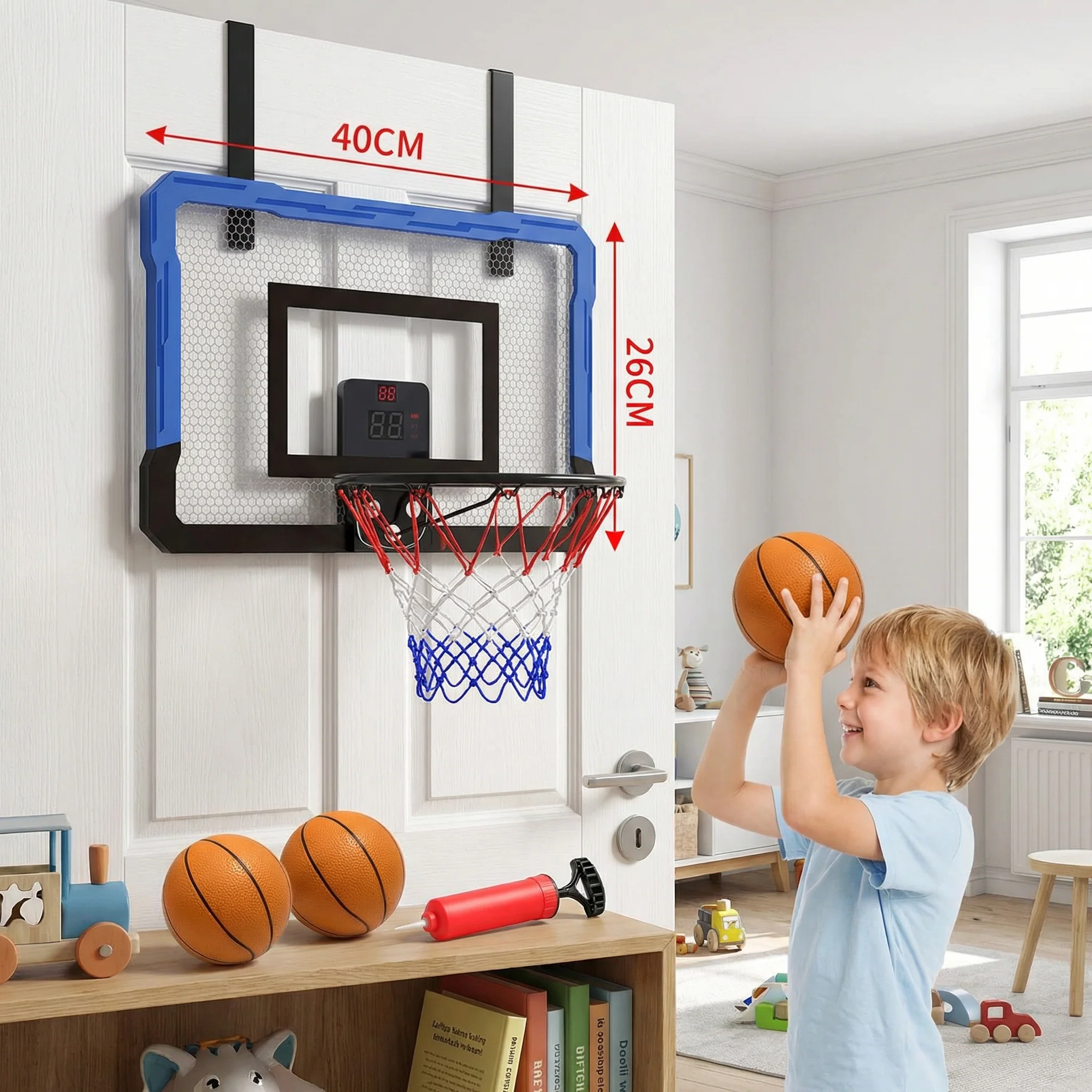 Mini Basketball Hoop for Kids – Wall & Door Mount Set - Image 5