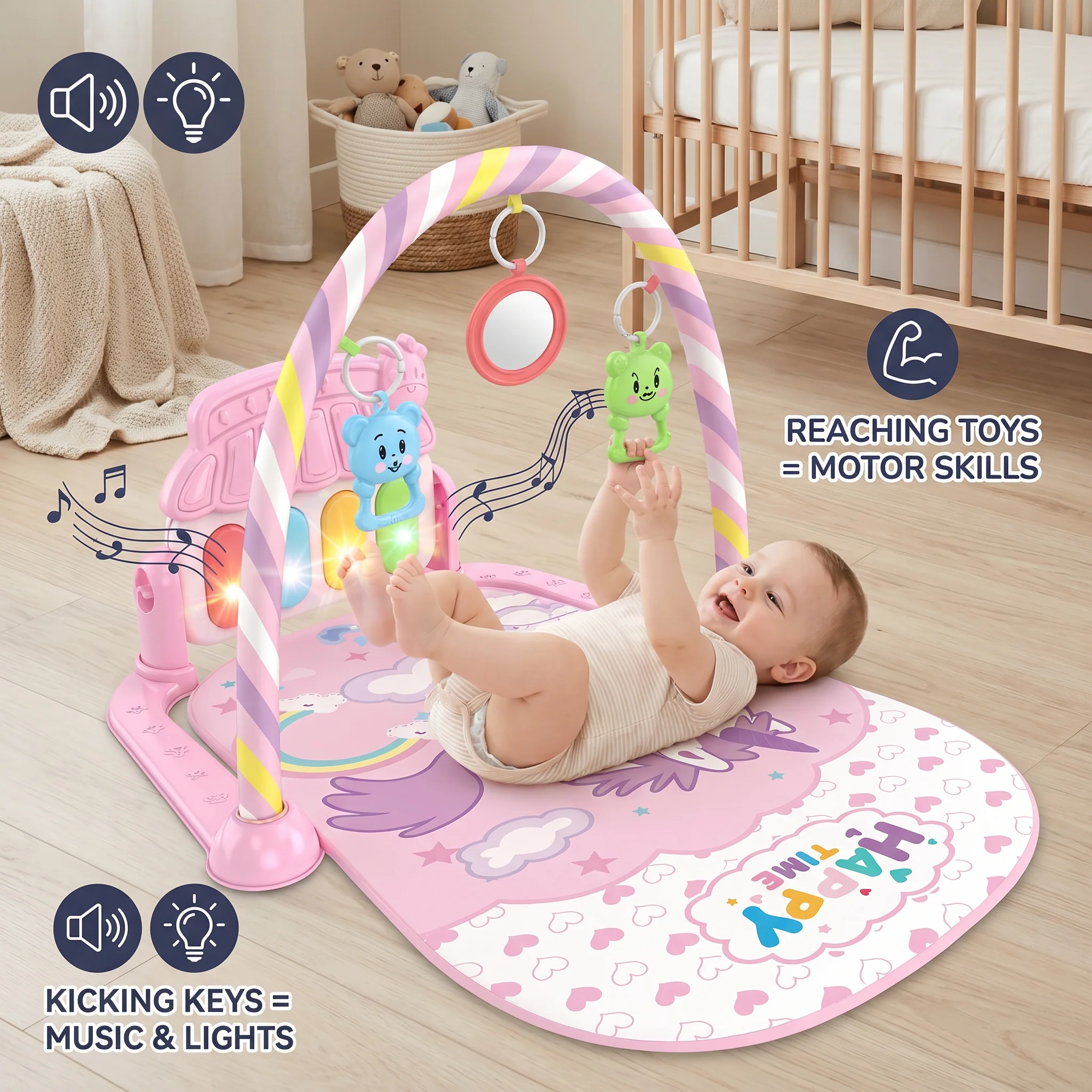 Musical Baby Pedal Piano for Limbs Coordination and Visual & Auditory Training - Image 3