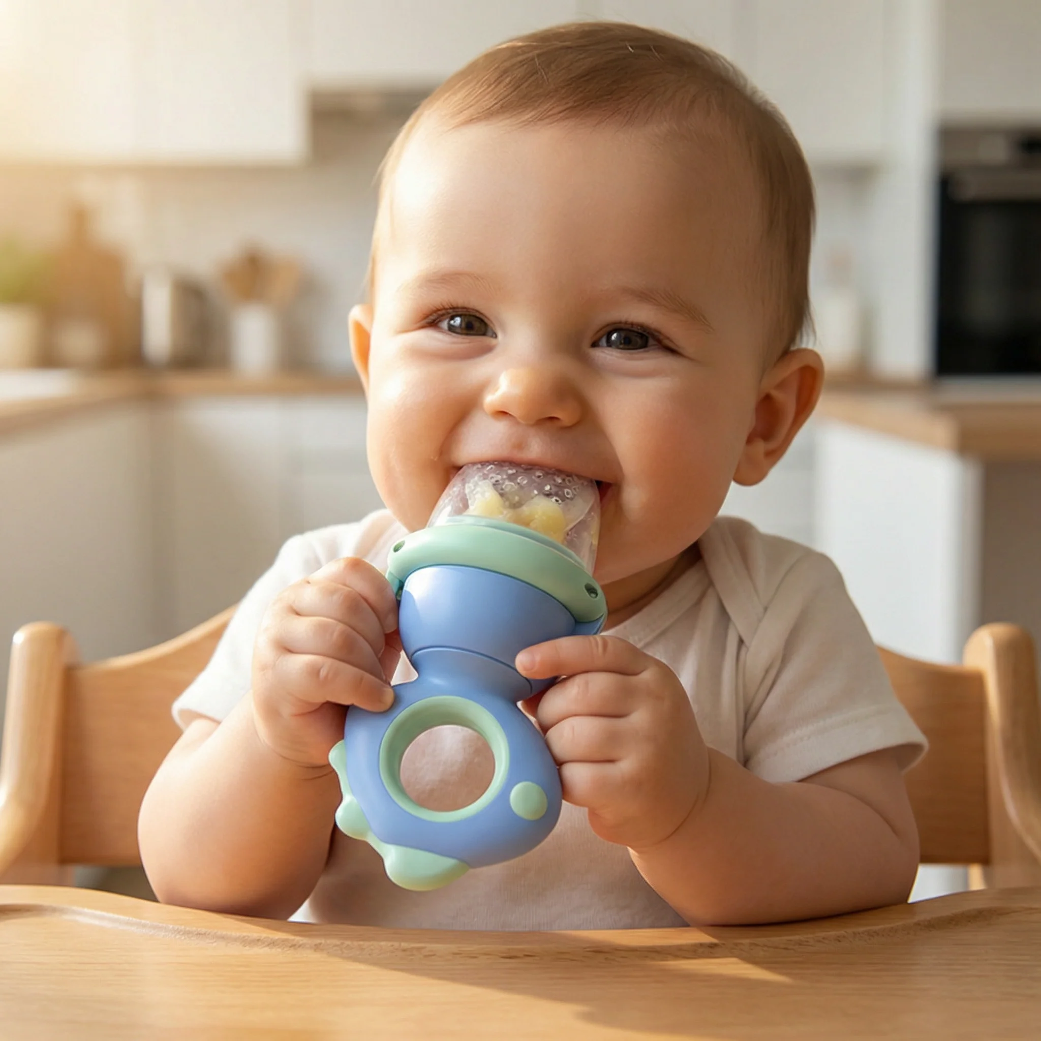 Silicone Baby Fruit Feeder & Teether with Push Mechanism - Image 6