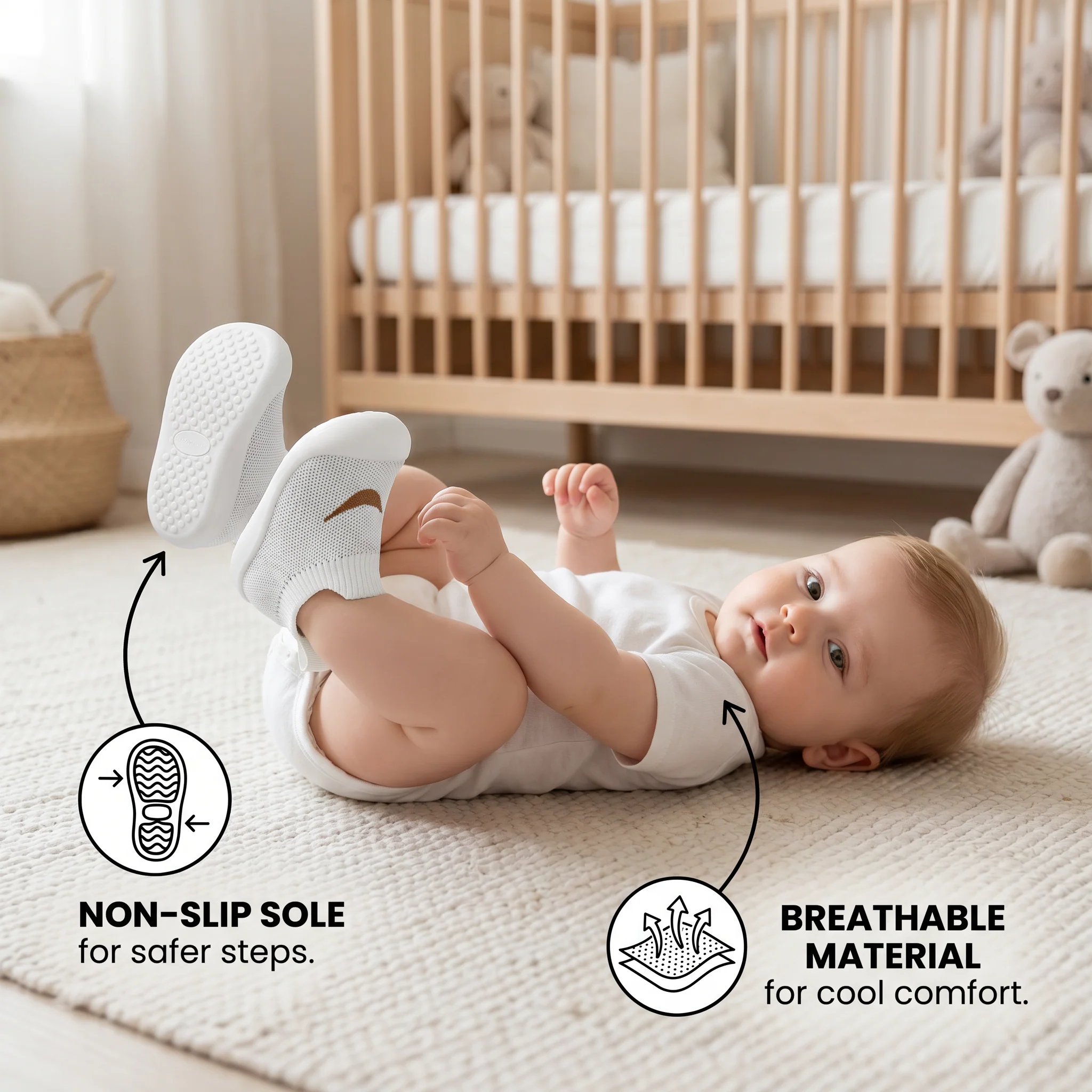 Summer Baby Shoes with Non-slip Soles and Breathable Material - Image 3
