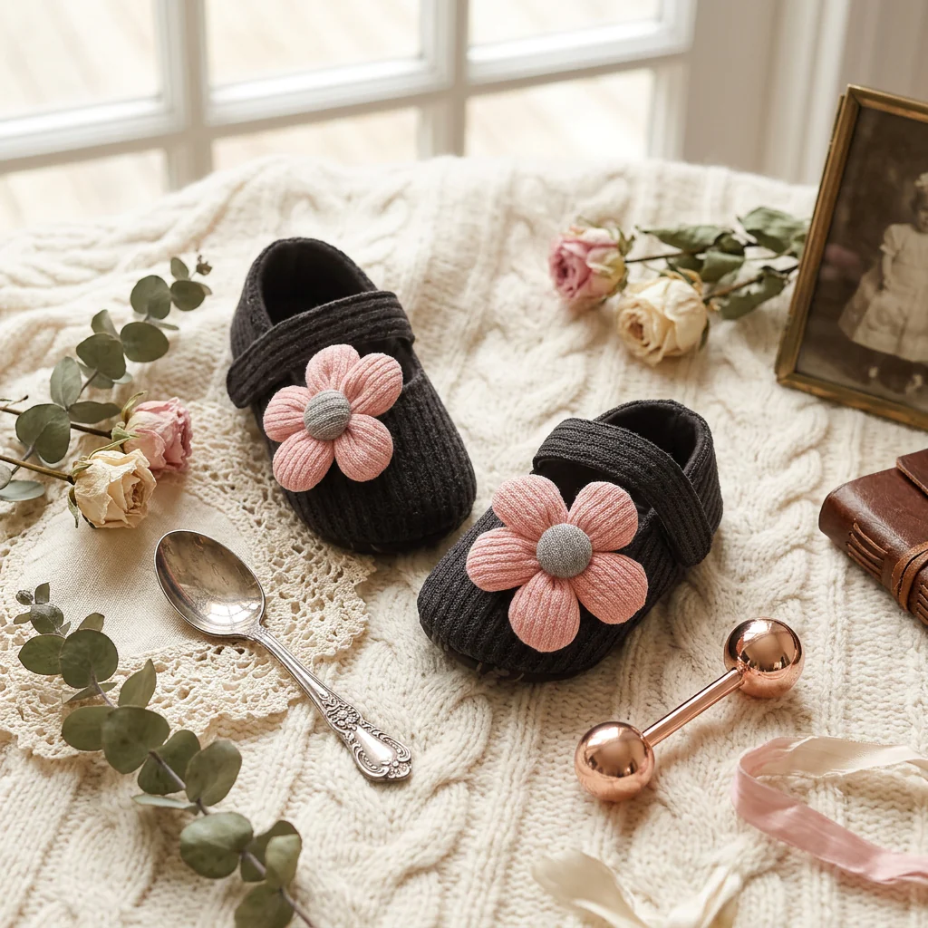 Summer baby shoes with soft soles in a floral design - Image 6