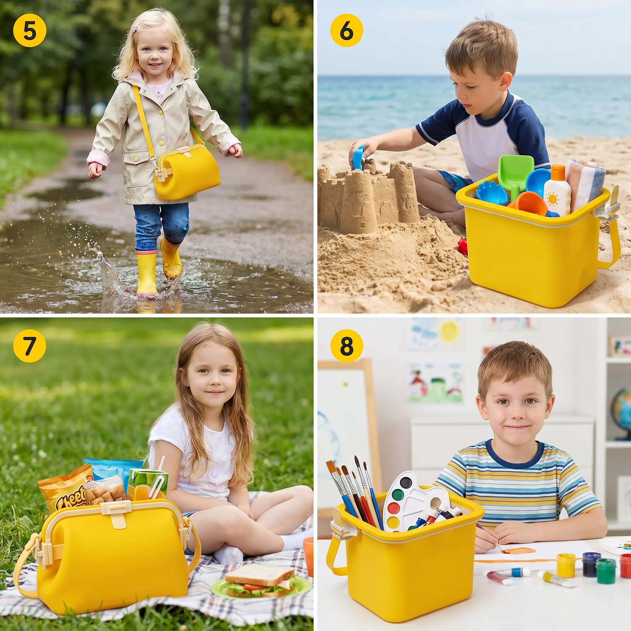 Waterproof silicone storage bag with shoulder strap - Image 4