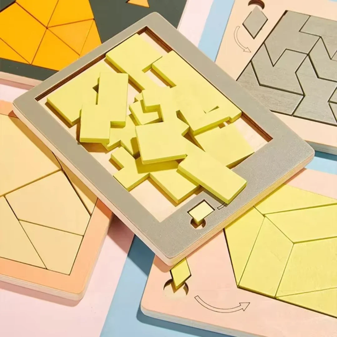 Wooden Tangram puzzle game - Image 4